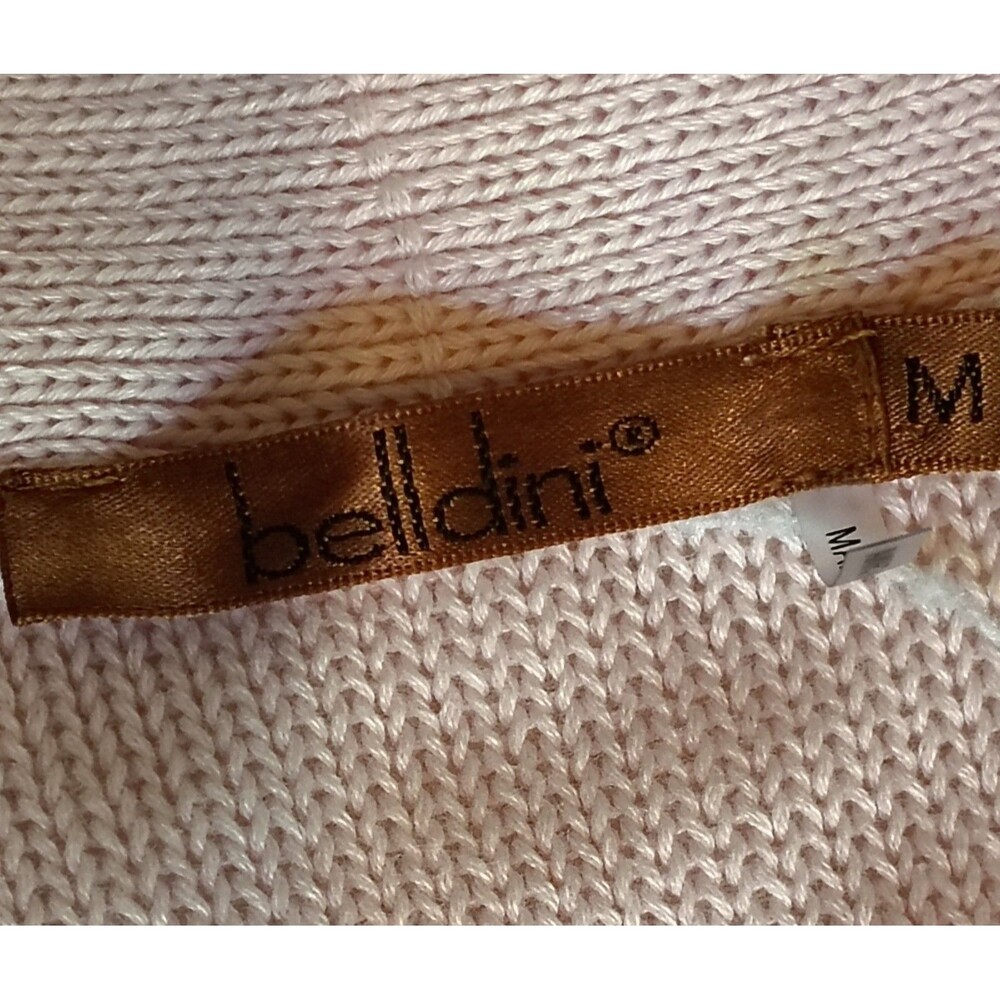 Bellini Pale Pink Cable Knit Open Front Cardigan Size Medium Soft Cozy Layering - Picture 2 of 12